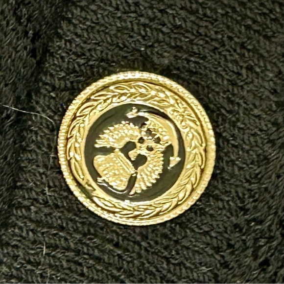 St. John Basics Short Sleeve Knit Cardigan | Size L | Black Gold Button Front - Picture 4 of 5